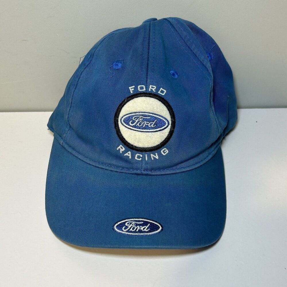 Ford Racing Hat Cap Blue Adjustable Strap Ford Motor Company Licensed NASCAR